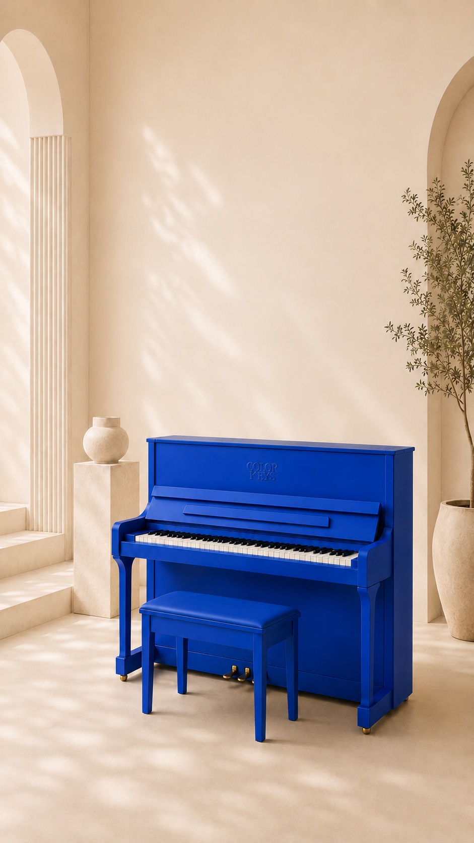 COLOR KEYS PIANO als deel van een warm interieur.