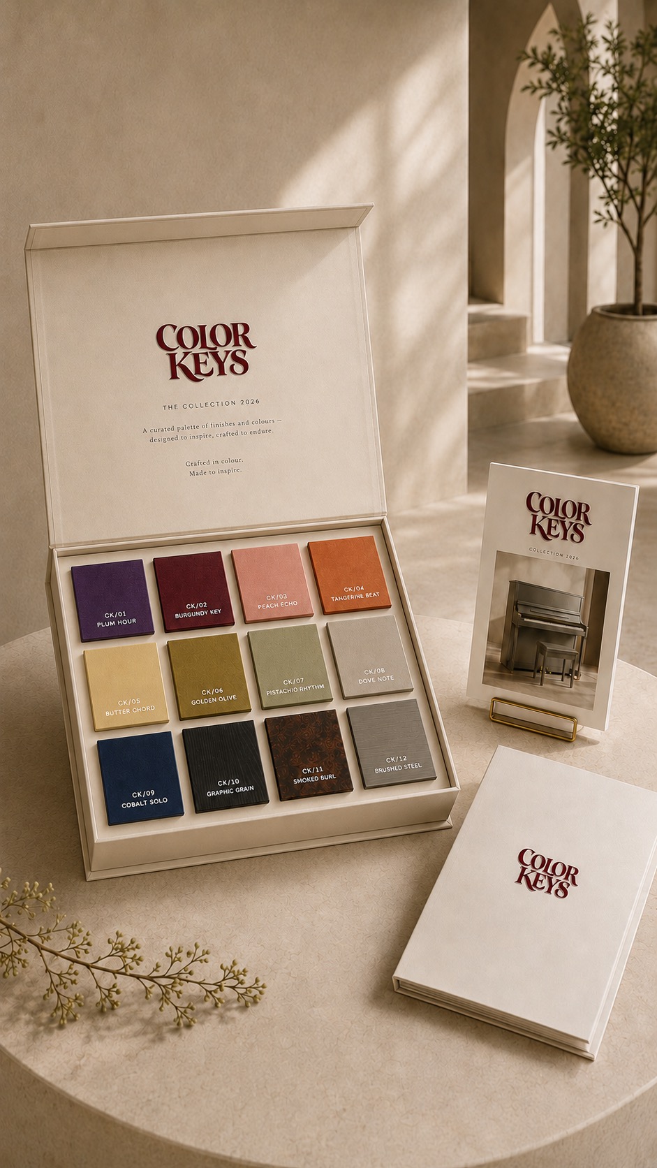 Kleurstalenbox met de COLOR KEYS-collectie.