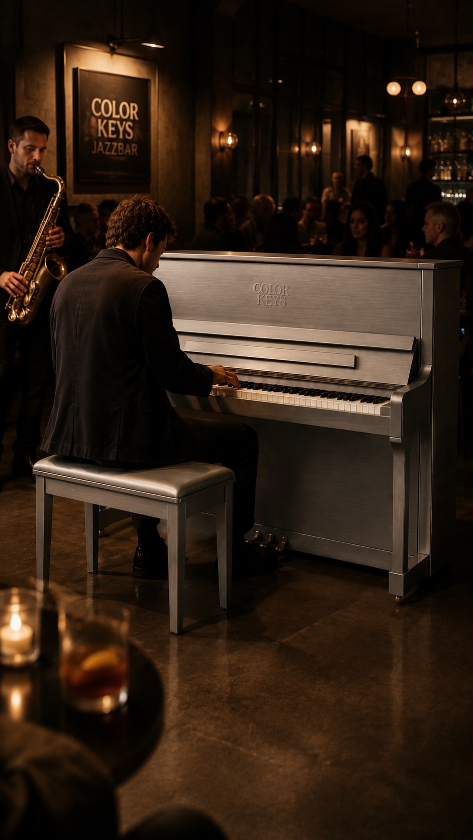 Conceptvisualisatie van een COLOR KEYS SESSIONS-avond.